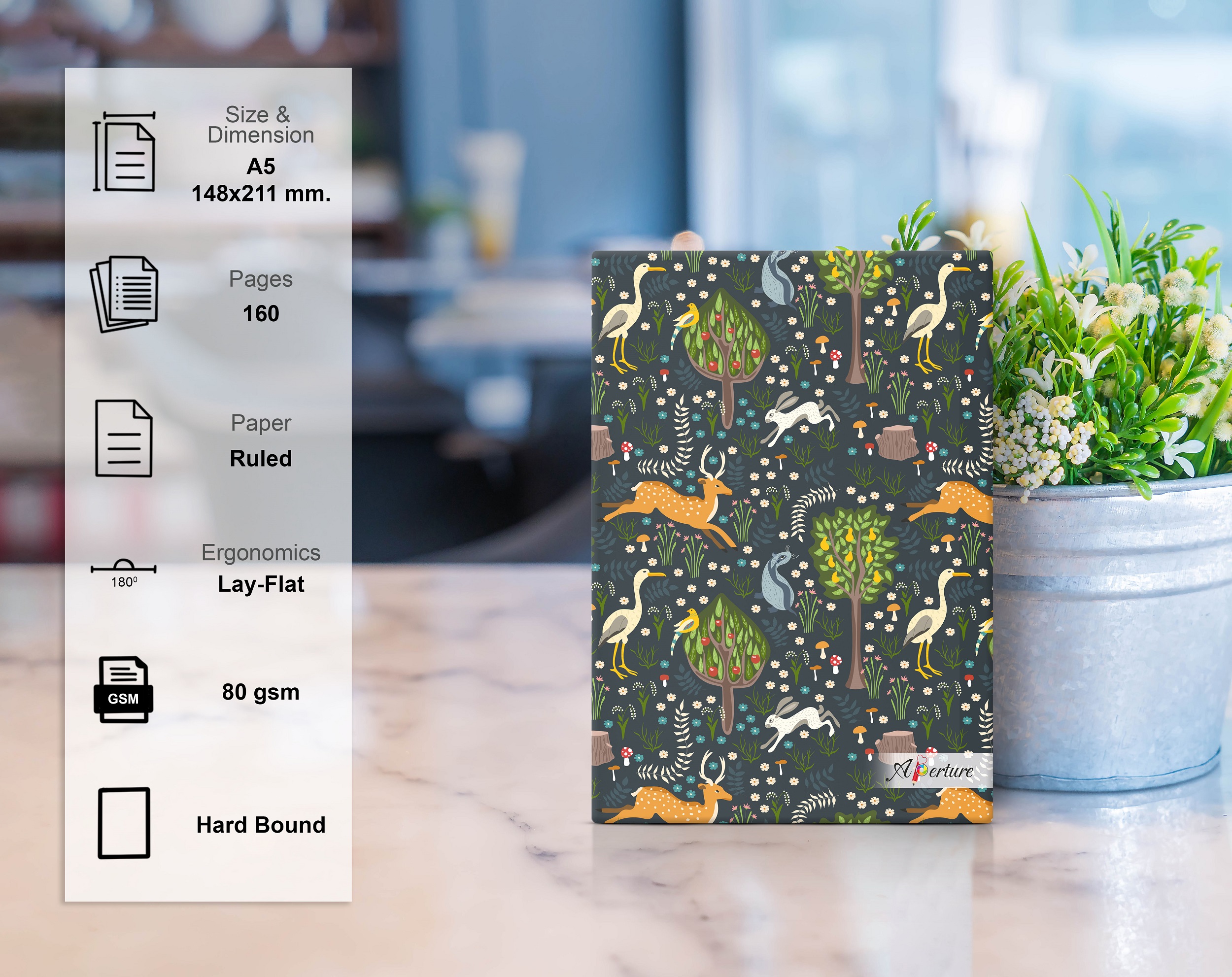 National Park A5 Hard Bound Diary 160 Ruled Pages 80 GSM Paper for Smooth Writing - Image 19