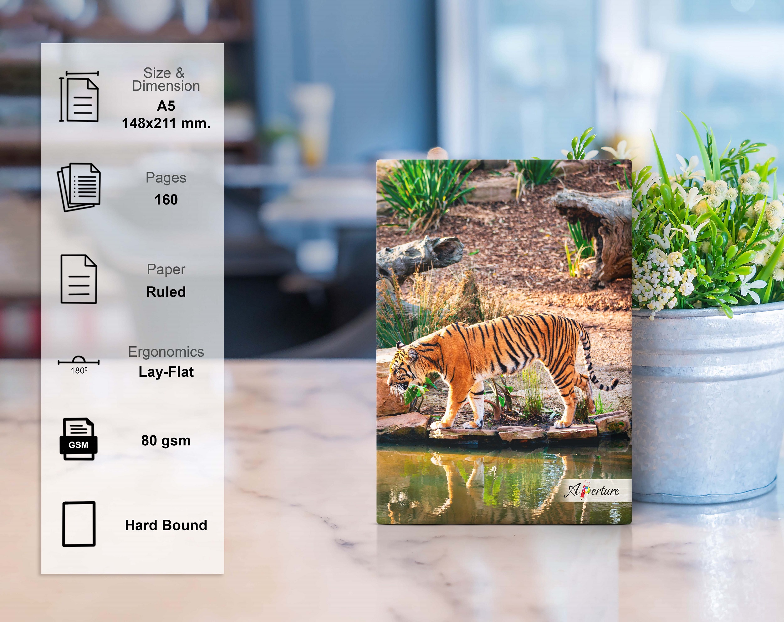 National Park A5 Hard Bound Diary 160 Ruled Pages 80 GSM Paper for Smooth Writing - Image 25