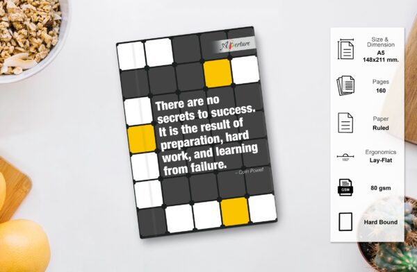 A5 Hard Bound Ruled Notebook (160 Pages, 80 GSM) Lay-Flat Ergonomics Quotation Dairy