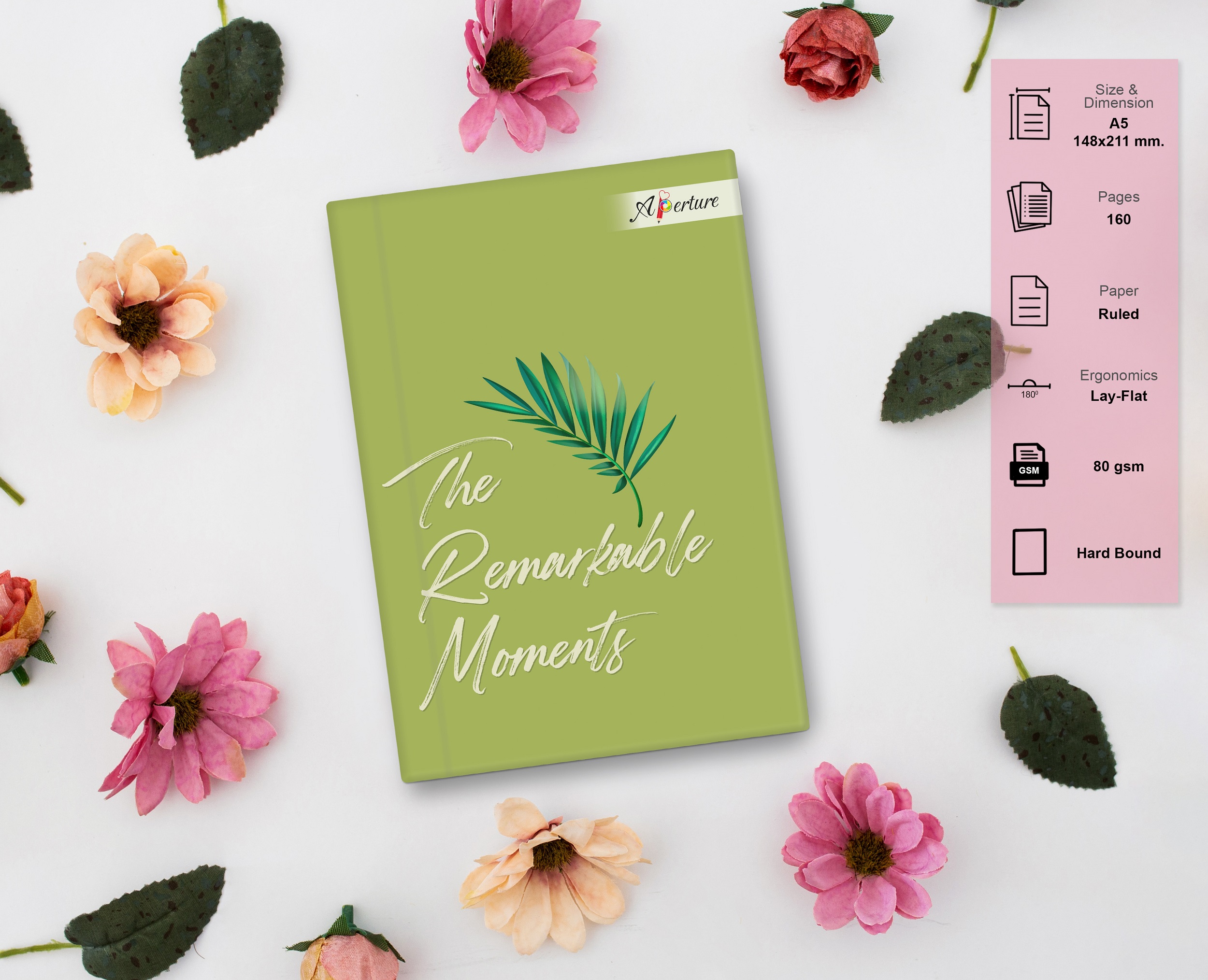 A5 Hardbound Seasonal Diary Notebook 160 Pages of 80 GSM Ruled Paper, Durable Cover, Perfect for Note-taking, and Daily Planning - Image 11