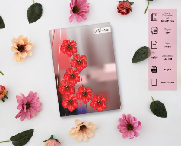 A5 Hardbound Seasonal Diary Notebook 160 Pages of 80 GSM Ruled Paper, Durable Cover, Perfect for Note-taking, and Daily Planning