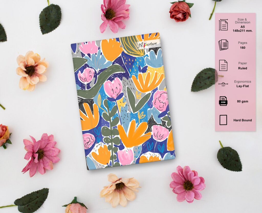 A5 Hardbound Seasonal Diary Notebook 160 Pages of 80 GSM Ruled Paper, Durable Cover, Perfect for Note-taking, and Daily Planning