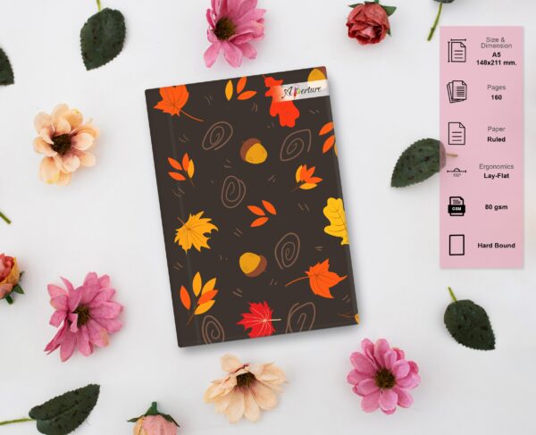 A5 Hardbound Seasonal Diary Notebook 160 Pages of 80 GSM Ruled Paper, Durable Cover, Perfect for Note-taking, and Daily Planning