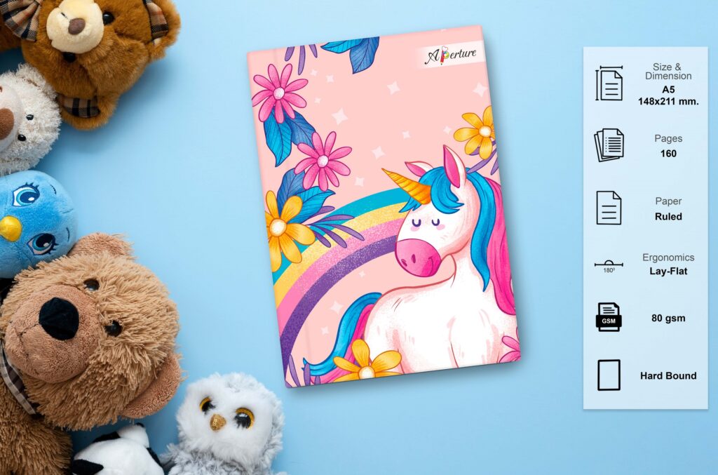 Cartoon Characters Hardbound A5 Diary 160 Ruled Pages 80 GSM Perfect for Kids, Students