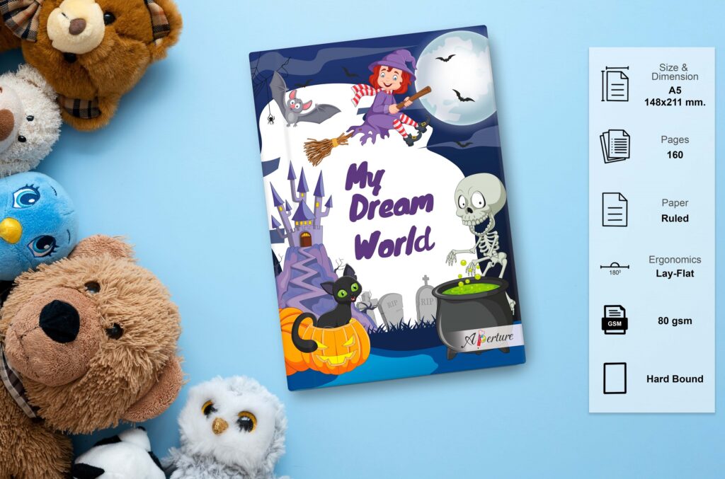Cartoon Characters Hardbound A5 Diary 160 Ruled Pages 80 GSM Perfect for Kids, Students