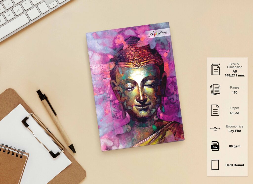 Abstract Design A5 Notebook – 160 Ruled Pages, 80 GSM Premium Paper, Hardbound Journal for Note-Taking, Daily Planning