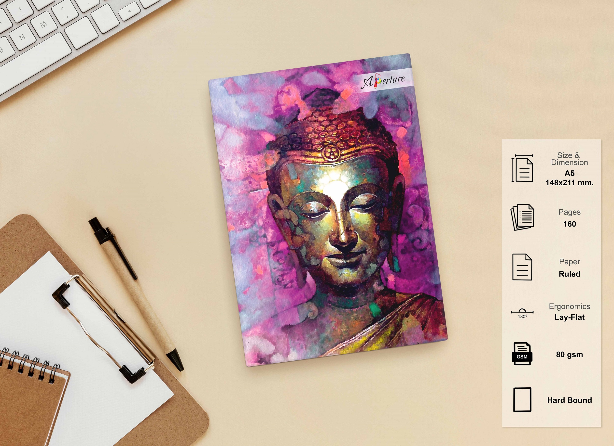 Abstract Design A5 Notebook – 160 Ruled Pages, 80 GSM Premium Paper, Hardbound Journal for Note-Taking, Daily Planning - Image 22