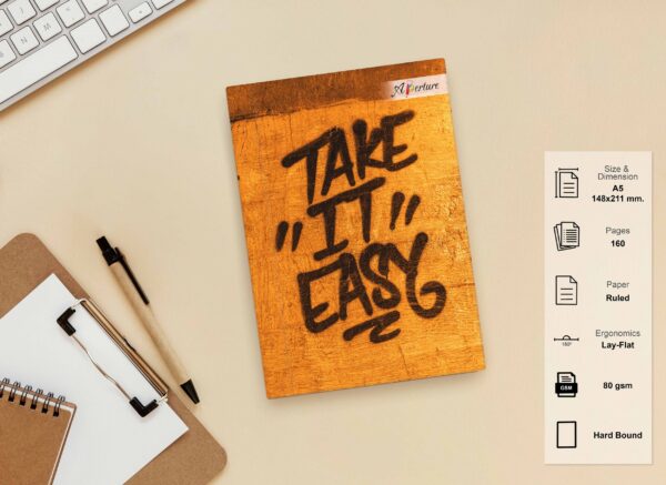 Abstract Design A5 Notebook – 160 Ruled Pages, 80 GSM Premium Paper, Hardbound Journal for Note-Taking, Daily Planning