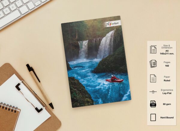 Abstract Design A5 Notebook – 160 Ruled Pages, 80 GSM Premium Paper, Hardbound Journal for Note-Taking, Daily Planning