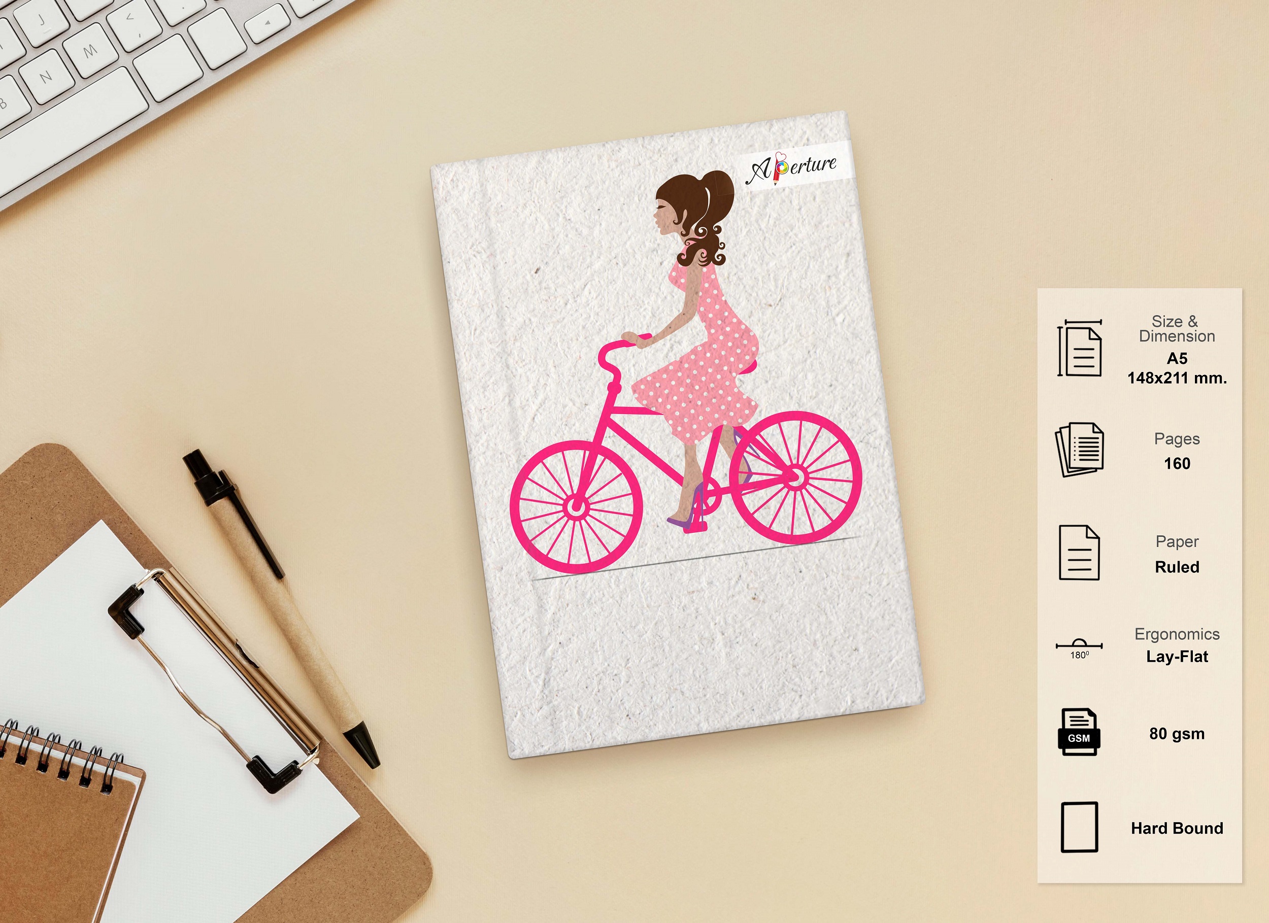 Abstract Design A5 Notebook – 160 Ruled Pages, 80 GSM Premium Paper, Hardbound Journal for Note-Taking, Daily Planning - Image 7