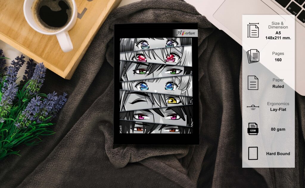 A5 Hard Celebration Theme Notebook 160 Ruled Pages, 80 GSM, Lay-Flat Design Diary