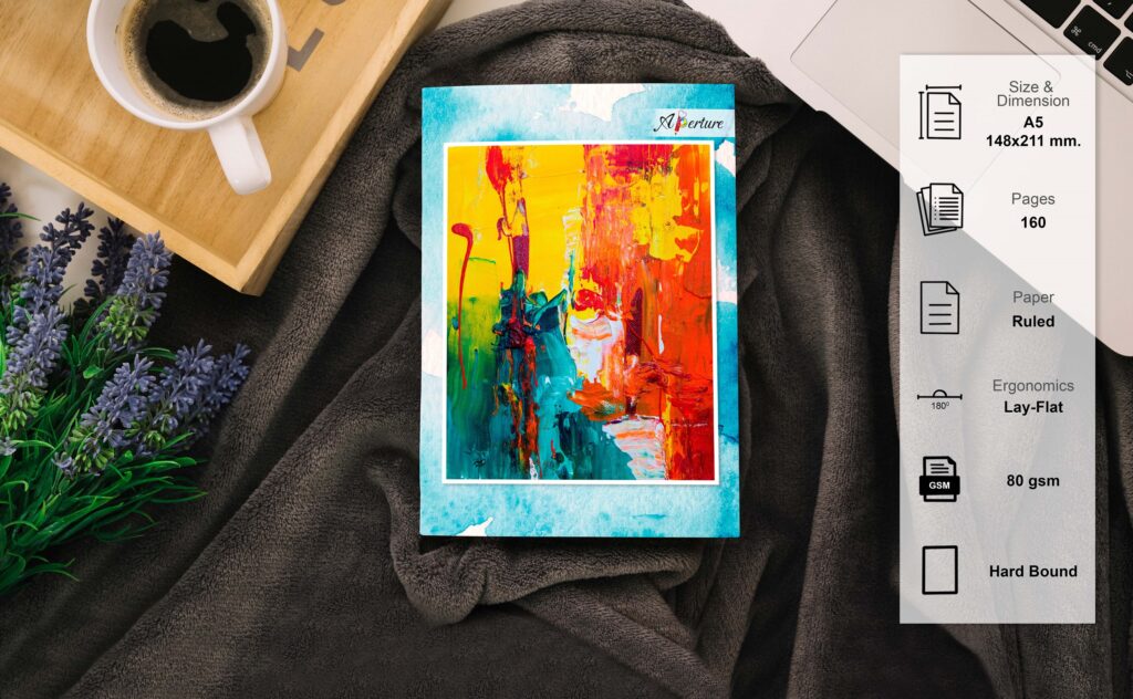 A5 Hard Celebration Theme Notebook 160 Ruled Pages, 80 GSM, Lay-Flat Design Diary