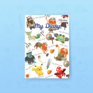 Cartoon Characters Hardbound A5 Diary 160 Ruled Pages 80 GSM Perfect for Kids, Students