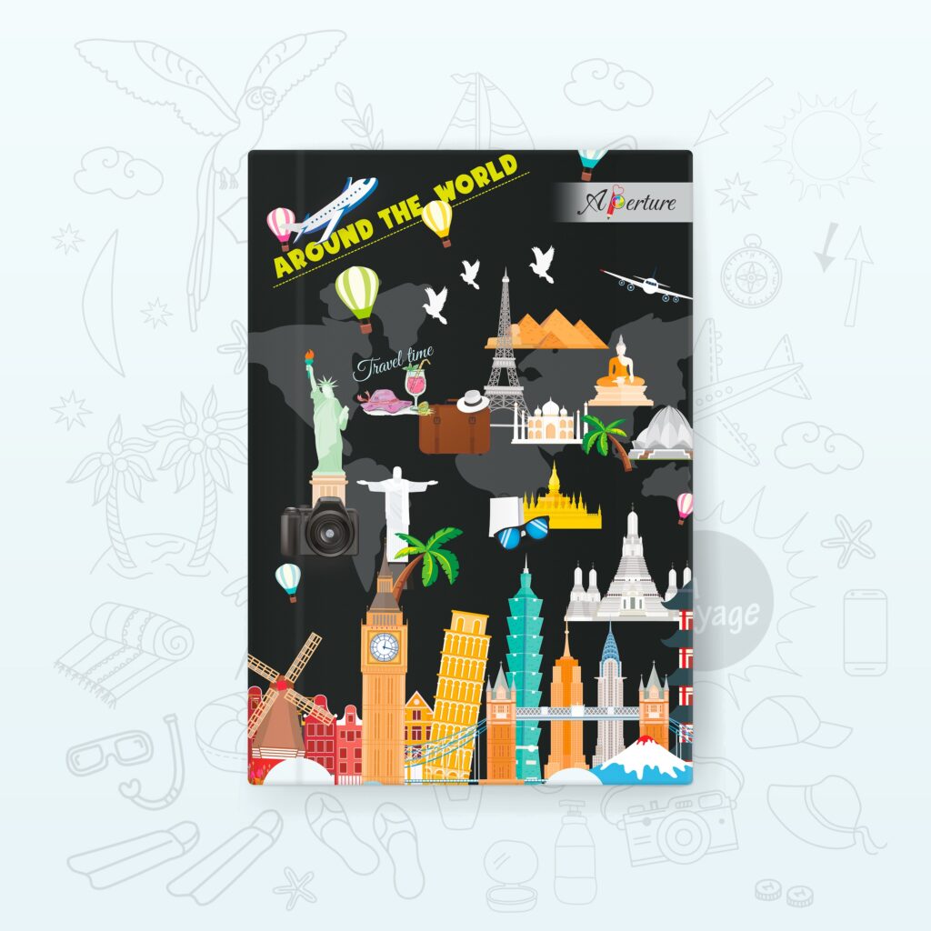 Vibrant A5 Travel Diary Notebook – 160 Ruled Pages with 80 GSM Premium Paper, Perfect for Journaling, Note-Taking, and Daily Adventures