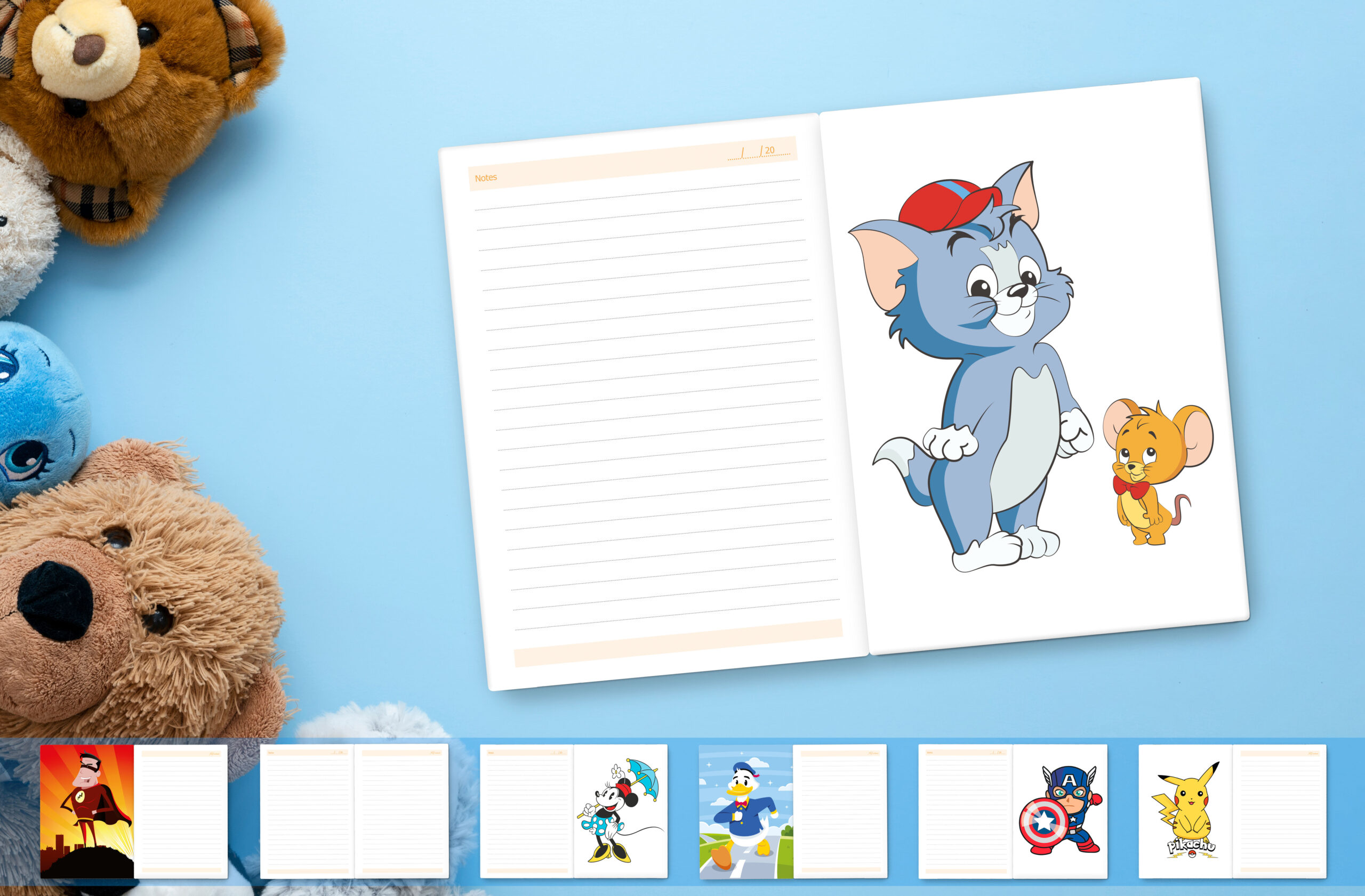 Cartoon Characters Hardbound A5 Diary 160 Ruled Pages 80 GSM Perfect for Kids, Students