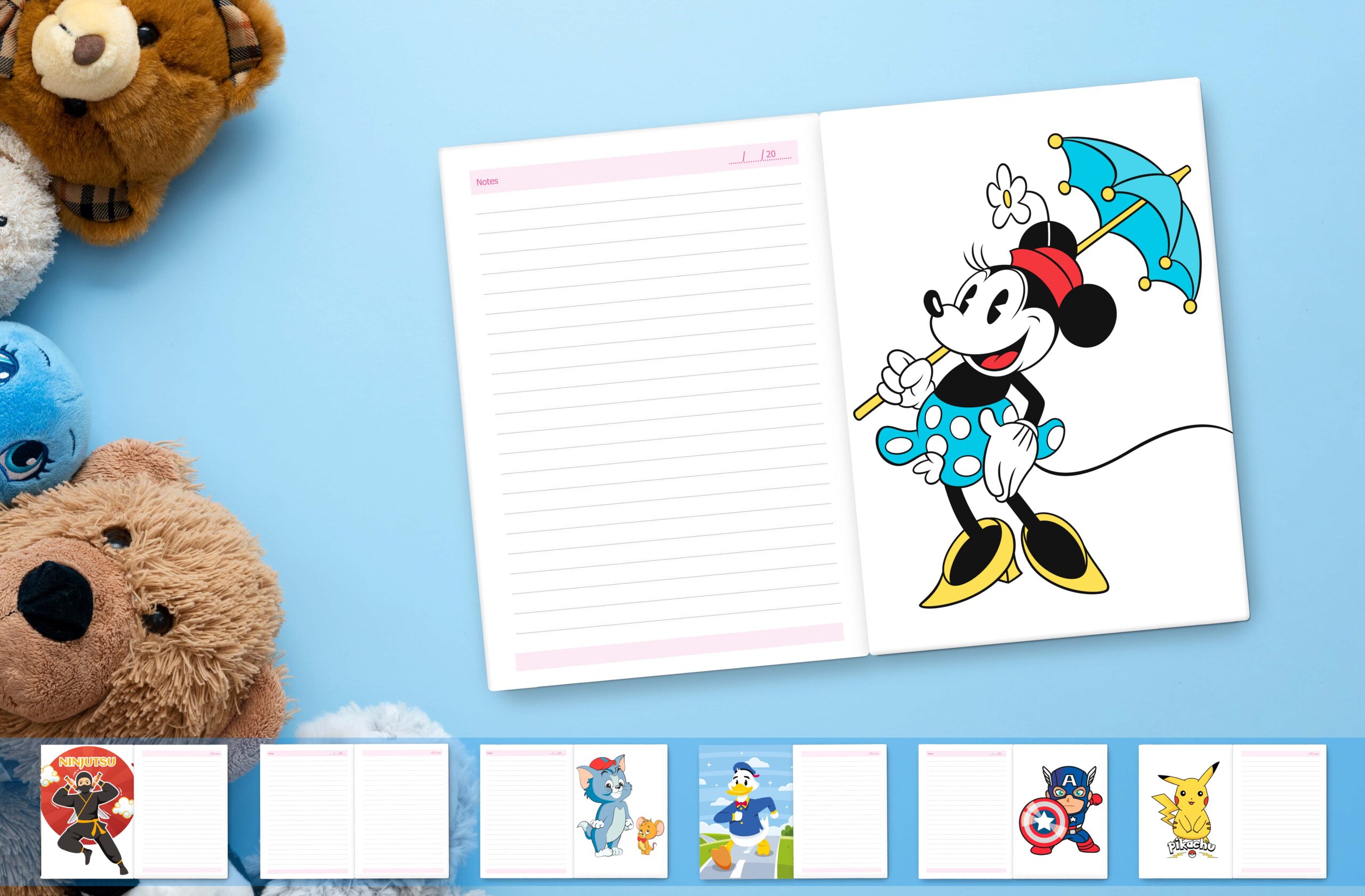 Cartoon Characters Hardbound A5 Diary 160 Ruled Pages 80 GSM Perfect for Kids, Students