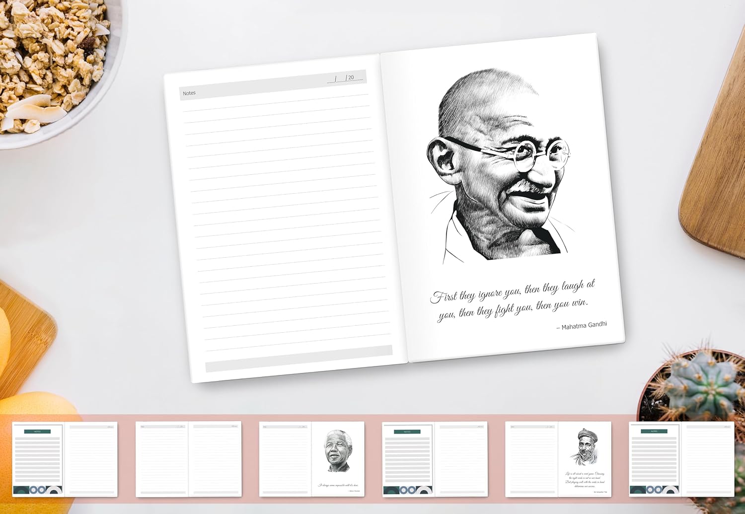 A5 Hard Bound Ruled Notebook (160 Pages, 80 GSM) Lay-Flat Ergonomics Quotation Dairy - Image 34
